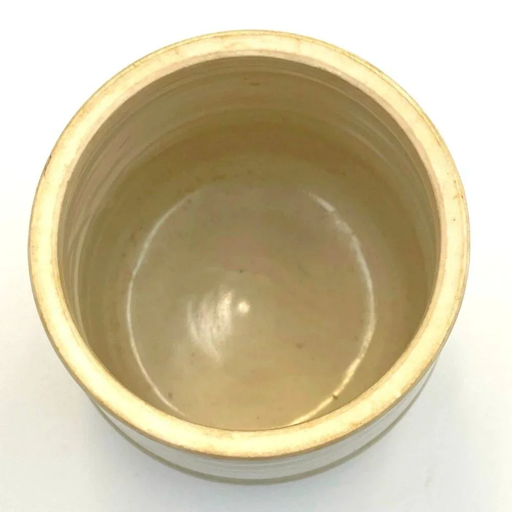 Studio Art Pottery Vase Artist Signed Tan Gray Neutral Minimalist‎ 4.5